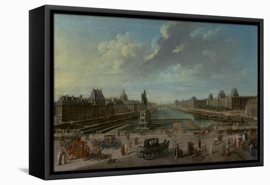 A View of Paris from the Pont Neuf, 1763-Nicolas Jean Baptiste Raguenet-Framed Premier Image Canvas