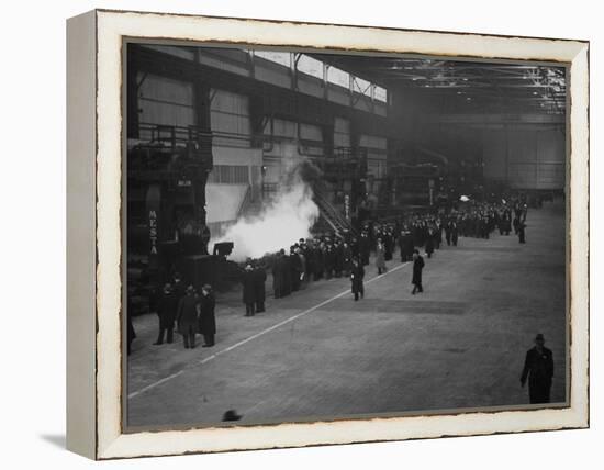 A View of People Touring the Unfinished Irvin Steel Mills-Bernard Hoffman-Framed Premier Image Canvas