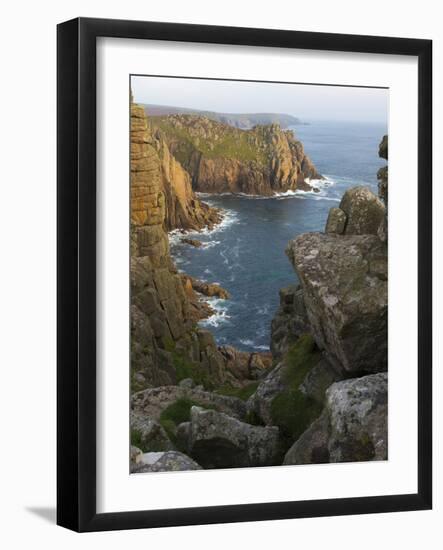 A view of Pordenack Point at Lands End, Cornwall, England, United Kingdom, Europe-Jon Gibbs-Framed Photographic Print