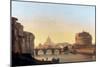 A View of Rome, with the Castel Sant'Angelo-Ippolito Caffi-Mounted Giclee Print