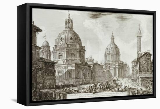 A View of Rome with the Two Churches of Santa Maria Di Loreto and the Church of Our Lady-Giovanni Battista Piranesi-Framed Premier Image Canvas