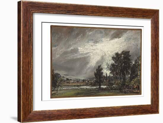 A View of Salisbury (Oil on Paper Laid down on Canvas)-John Constable-Framed Giclee Print