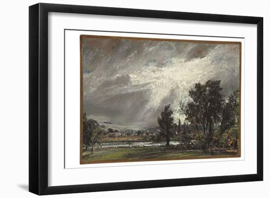 A View of Salisbury (Oil on Paper Laid down on Canvas)-John Constable-Framed Giclee Print