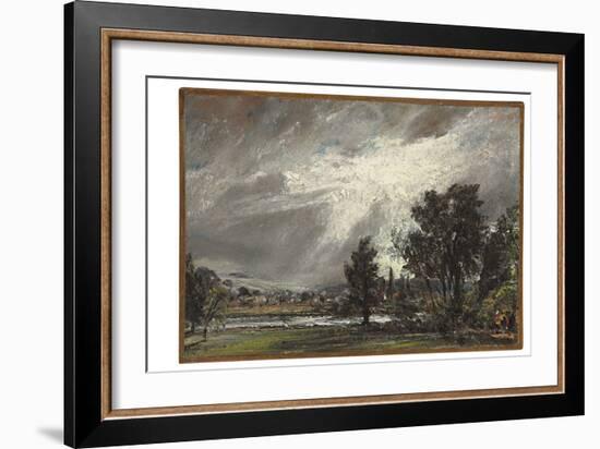 A View of Salisbury (Oil on Paper Laid down on Canvas)-John Constable-Framed Giclee Print