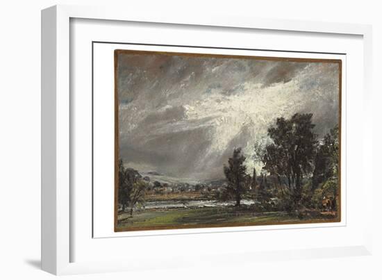 A View of Salisbury (Oil on Paper Laid down on Canvas)-John Constable-Framed Giclee Print