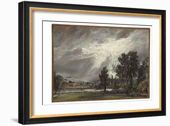 A View of Salisbury (Oil on Paper Laid down on Canvas)-John Constable-Framed Giclee Print