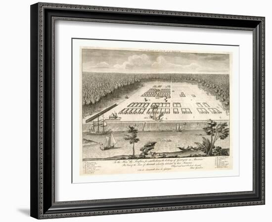 A View of Savannah, Georgia, as it Stood the 29th of March, 1734. Lithograph, USA, America-null-Framed Giclee Print