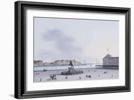 A View of St. Petersburg; Decemberist Square with an Equestrian Statue of Peter the Great-Leperate-Framed Giclee Print