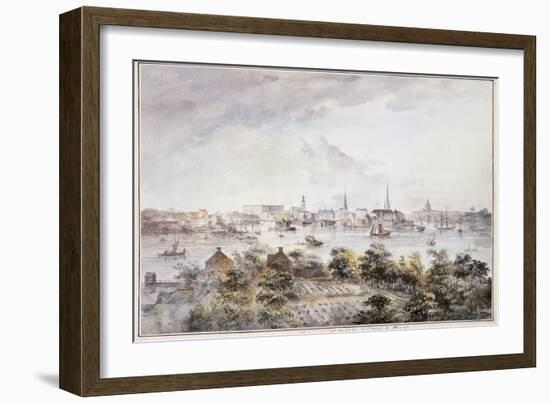 A View of Stockholm from Kungsholmen with the Royal Palace and Storkyrkan etc.-Elias Martin-Framed Giclee Print