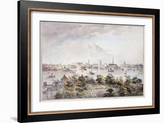 A View of Stockholm from Kungsholmen with the Royal Palace and Storkyrkan etc.-Elias Martin-Framed Giclee Print