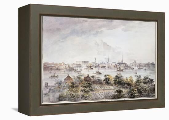 A View of Stockholm from Kungsholmen with the Royal Palace and Storkyrkan etc.-Elias Martin-Framed Premier Image Canvas