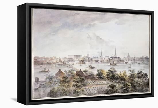 A View of Stockholm from Kungsholmen with the Royal Palace and Storkyrkan etc.-Elias Martin-Framed Premier Image Canvas