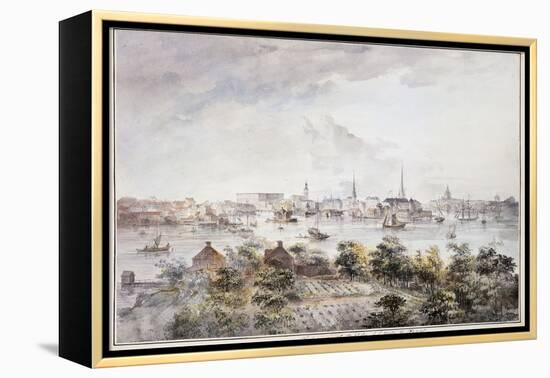 A View of Stockholm from Kungsholmen with the Royal Palace and Storkyrkan etc.-Elias Martin-Framed Premier Image Canvas