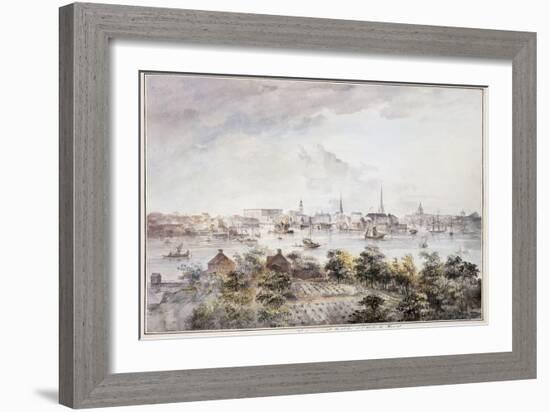 A View of Stockholm from Kungsholmen with the Royal Palace and Storkyrkan, Tyskakyrkan,…-Elias Martin-Framed Giclee Print