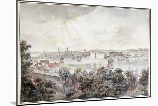 A View of Stockholm from Soder with the Royal Palace, Storkyrkan, Riddarholmskykan and Tskakykan-Elias Martin-Mounted Giclee Print