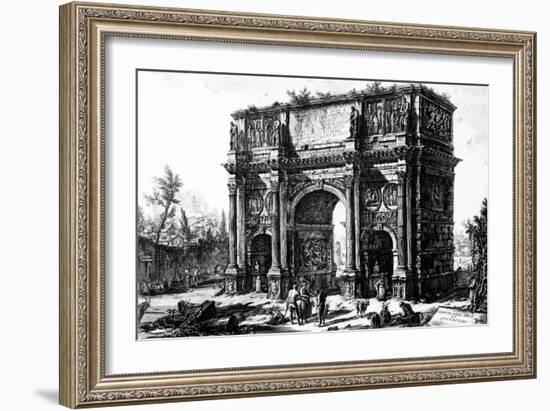 A View of the Arch of Constantine, from the 'Views of Rome' Series, C.1760-Giovanni Battista Piranesi-Framed Giclee Print