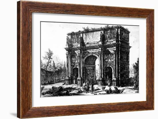 A View of the Arch of Constantine, from the 'Views of Rome' Series, C.1760-Giovanni Battista Piranesi-Framed Giclee Print