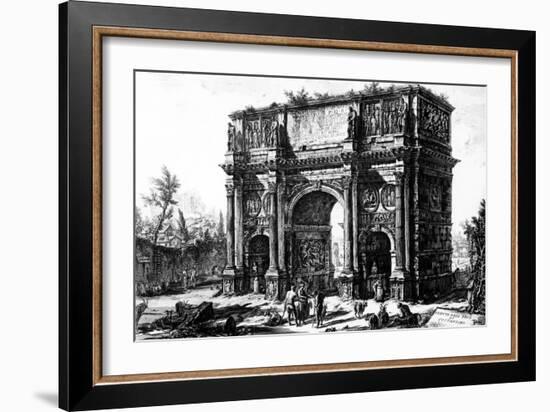 A View of the Arch of Constantine, from the 'Views of Rome' Series, C.1760-Giovanni Battista Piranesi-Framed Giclee Print