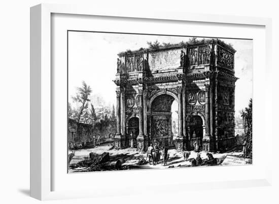 A View of the Arch of Constantine, from the 'Views of Rome' Series, C.1760-Giovanni Battista Piranesi-Framed Giclee Print