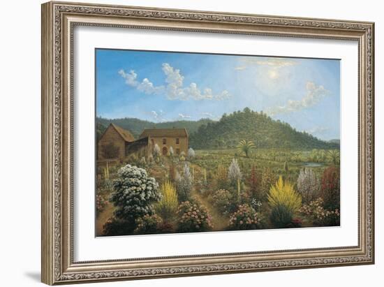 A View of the Artist's House and Garden, in Mills Plains, Van Diemen's Land, 1835-John Glover-Framed Giclee Print