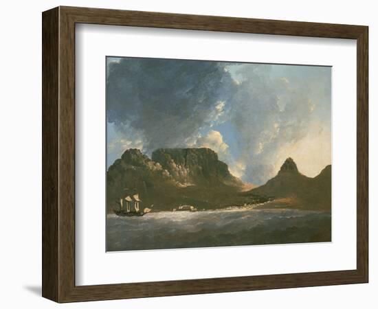 A View of the Cape of Good Hope, Taken on the Spot, from on Board the 'Resolution', 1772 (Oil on Ca-William Hodges-Framed Giclee Print