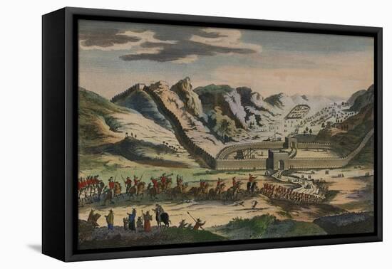 A View of the Celebrated Great Wall of China, 1782-null-Framed Premier Image Canvas