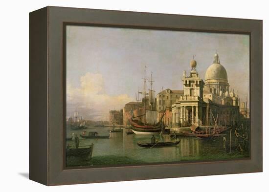 A view of the Dogana and Santa Maria della Salute-Canaletto-Framed Premier Image Canvas