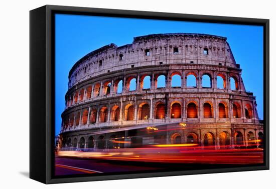 A View of the Flavian Amphitheatre or Coliseum at Sunset in Rome, Italy-nito-Framed Premier Image Canvas