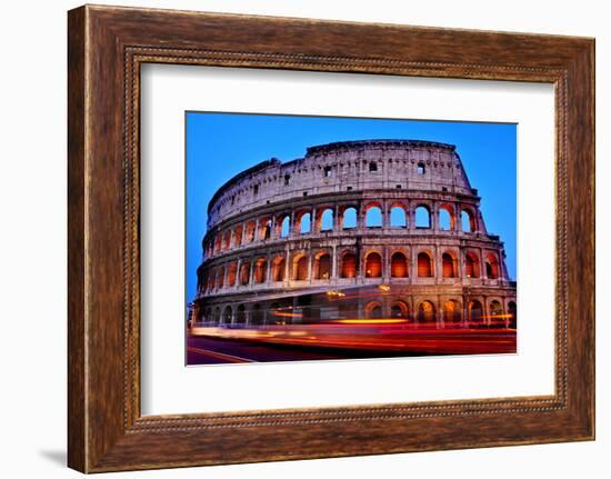 A View of the Flavian Amphitheatre or Coliseum at Sunset in Rome, Italy-nito-Framed Photographic Print