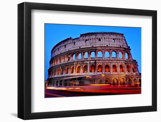 A View of the Flavian Amphitheatre or Coliseum at Sunset in Rome, Italy-nito-Framed Photographic Print