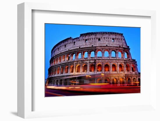 A View of the Flavian Amphitheatre or Coliseum at Sunset in Rome, Italy-nito-Framed Photographic Print