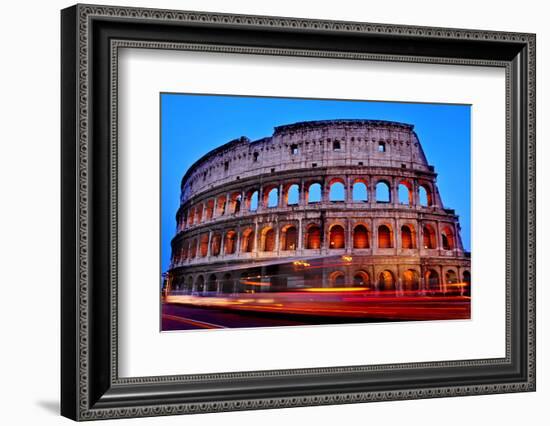 A View of the Flavian Amphitheatre or Coliseum at Sunset in Rome, Italy-nito-Framed Photographic Print