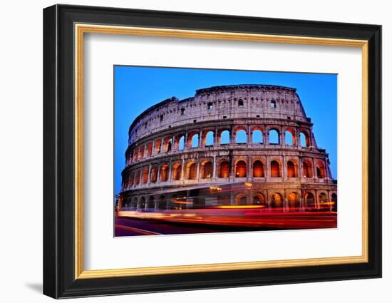 A View of the Flavian Amphitheatre or Coliseum at Sunset in Rome, Italy-nito-Framed Photographic Print