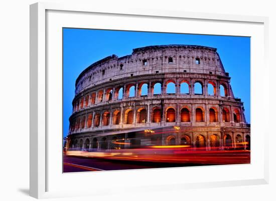 A View of the Flavian Amphitheatre or Coliseum at Sunset in Rome, Italy-nito-Framed Photographic Print