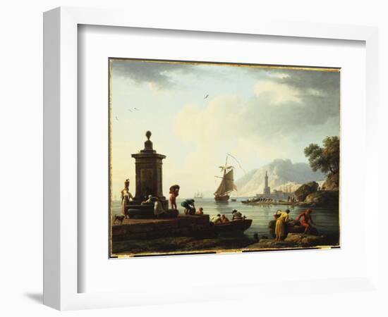 A View of the Harbour at Genoa, 1773-Claude Joseph Vernet-Framed Giclee Print