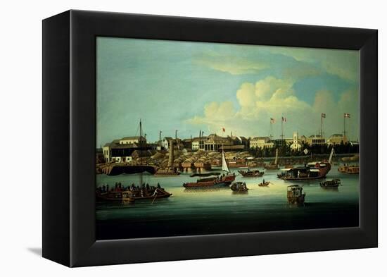 A View of the Hongs-George Chinnery-Framed Premier Image Canvas
