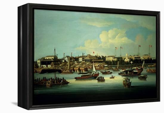 A View of the Hongs-George Chinnery-Framed Premier Image Canvas