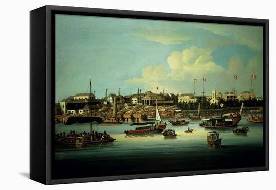 A View of the Hongs-George Chinnery-Framed Premier Image Canvas