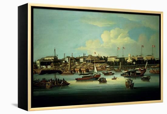 A View of the Hongs-George Chinnery-Framed Premier Image Canvas