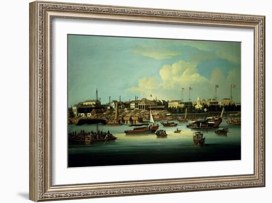 A View of the Hongs-George Chinnery-Framed Giclee Print