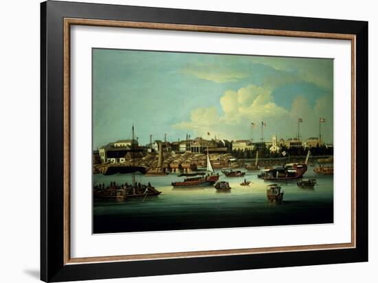 A View of the Hongs-George Chinnery-Framed Giclee Print