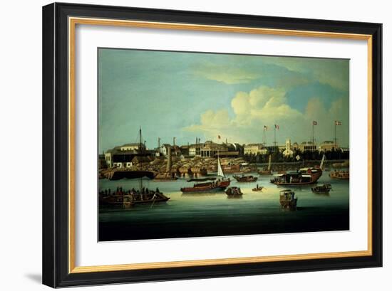 A View of the Hongs-George Chinnery-Framed Giclee Print