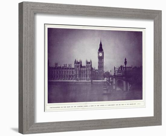 A View of the Houses of Parliament and Big Ben in the Rays of the Hunter's Moon, During the…-English Photographer-Framed Giclee Print