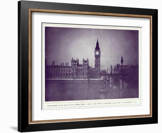A View of the Houses of Parliament and Big Ben in the Rays of the Hunter's Moon, During the…-English Photographer-Framed Giclee Print