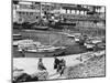 A View of the Inner Harbour at Low Tide, at Polperro, Cornwall, England-null-Mounted Photographic Print