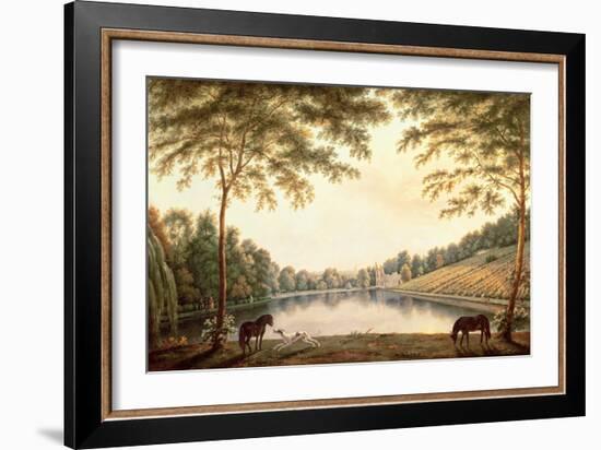 A View of the Lake and Ruins of the Abbey at Painshill, Surrey-G. Barrett-Framed Giclee Print