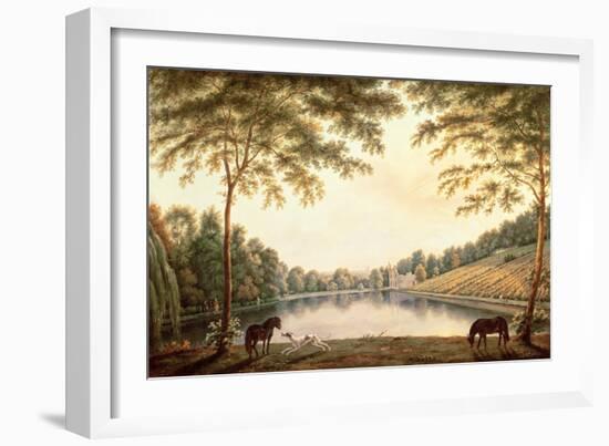 A View of the Lake and Ruins of the Abbey at Painshill, Surrey-G. Barrett-Framed Giclee Print