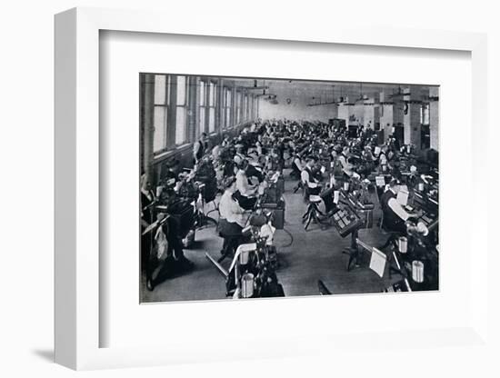 'A View of the Largest Battery of Composing Machines in the World', 1916-Unknown-Framed Photographic Print