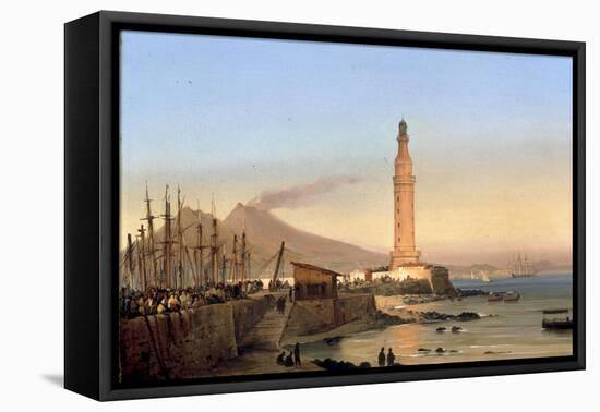 A View of the Lighthouse of Santa Lucia, Naples-Ippolito Caffi-Framed Premier Image Canvas