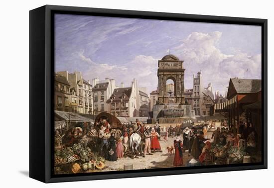 A View of the Market and Fountain of the Innocents, Paris-John James Chalon-Framed Premier Image Canvas